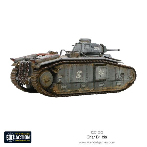 Char B1 bis - Bolt Action 28mm - Panzerkampfwagen B-2 740(f) z numerem taktycznym 224 - widok boczny - Warlord Games