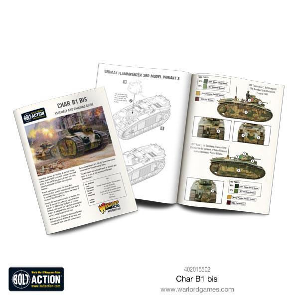 Char B1 bis - Bolt Action 28mm - instrukcja montażu i przewodnik malowania Flammpanzer warianty - Warlord Games