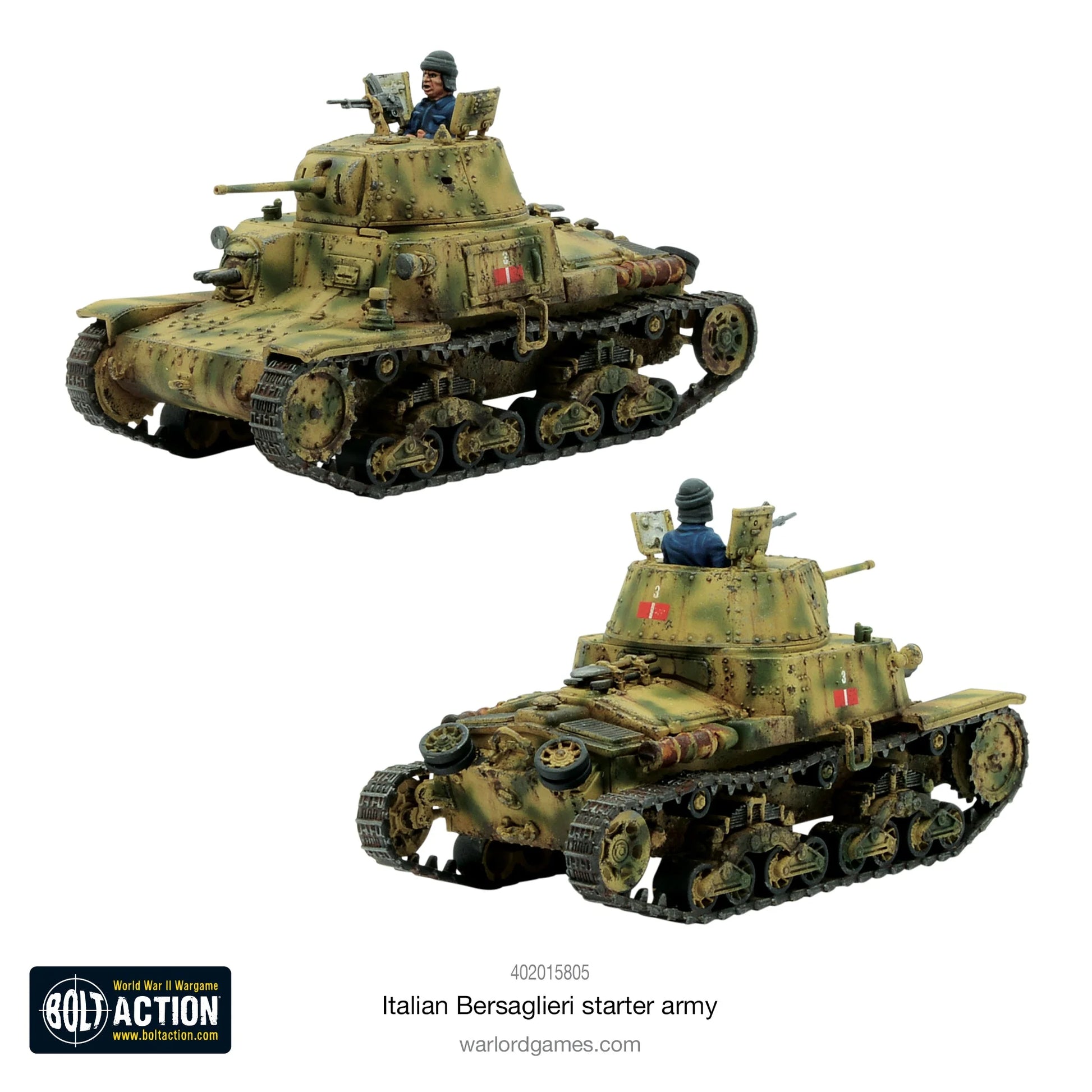 2 czołgi M13/40 z dowódcami i kamuflaż pustynny