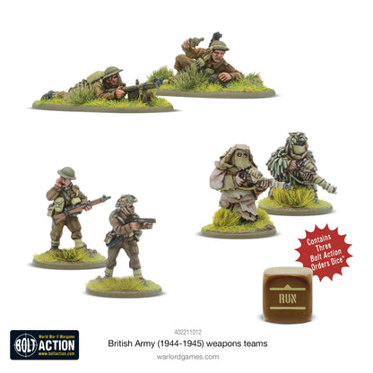 British Army 1944-45 Weapons Teams - Bolt Action 28mm - flamethrower PIAT sniper Ghillie Suits kość rozkazów podstawki - Warlord Games