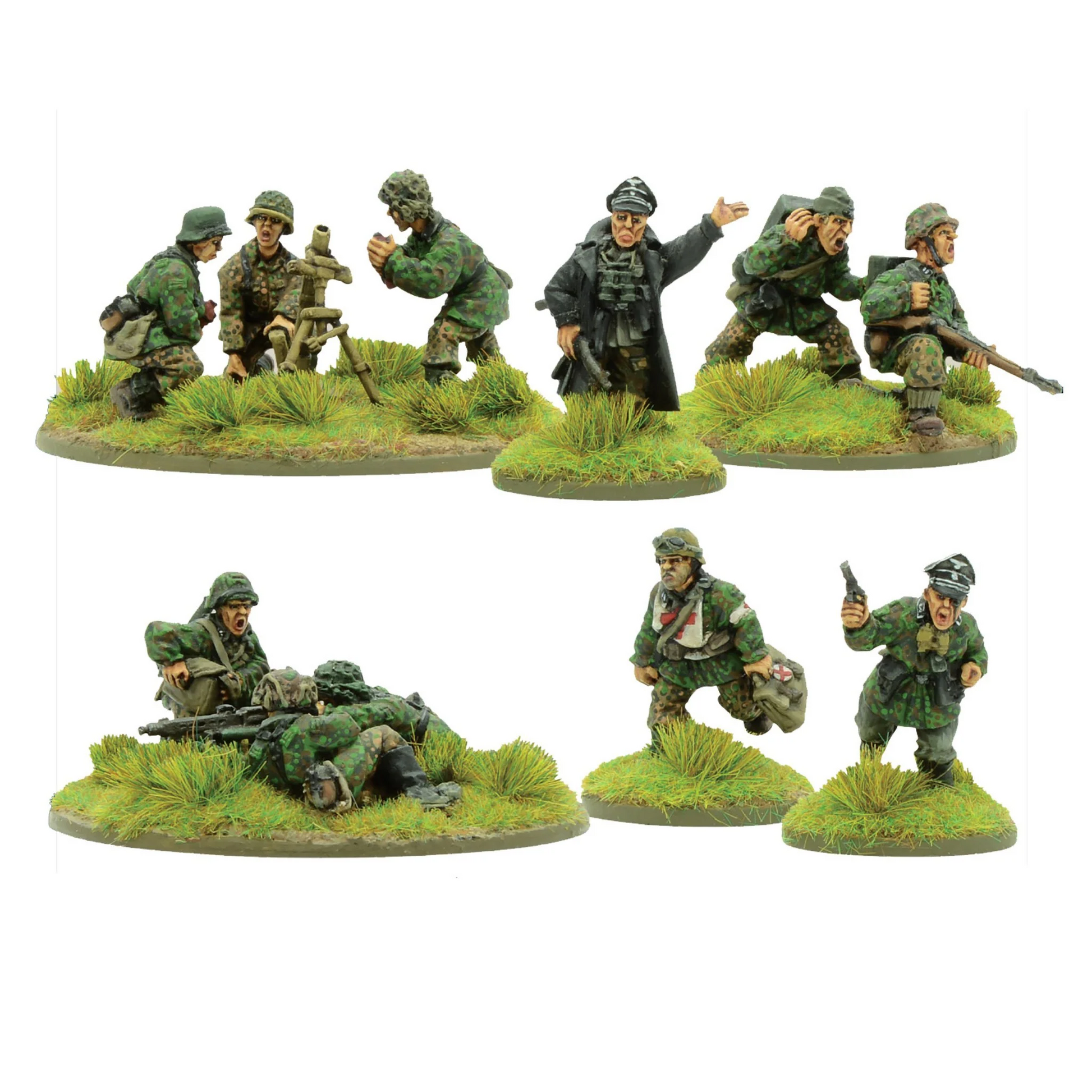  Waffen-SS Support Group Bolt Action 28mm – figurki metal widok z przodu, 402212107