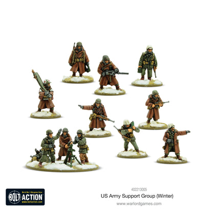 US Army Winter Support Group - Bolt Action 28mm - żołnierze w zimowych mundurach Ardeny 1944-45 - Warlord Games