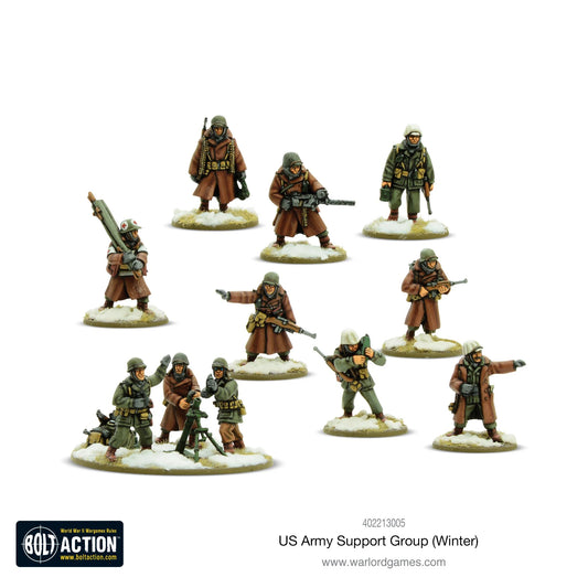 US Army Winter Support Group - Bolt Action 28mm - żołnierze w zimowych mundurach Ardeny 1944-45 - Warlord Games