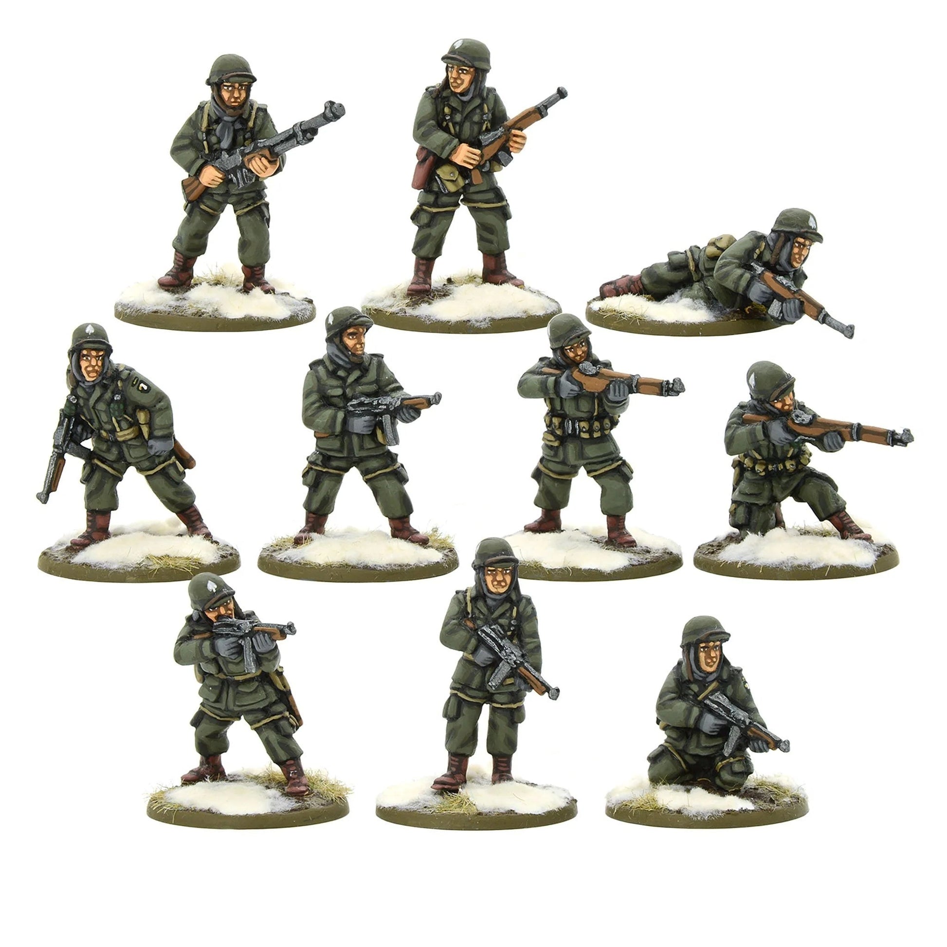 10 spadochroniarzy w mundurach skokowych 1943 z szalikami