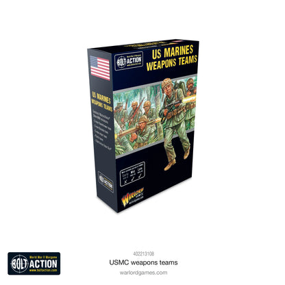  US Marine Corps Weapons Teams - Bolt Action 28mm - zestaw zespołów wsparcia marines Warlord Resin Plus - Warlord Games