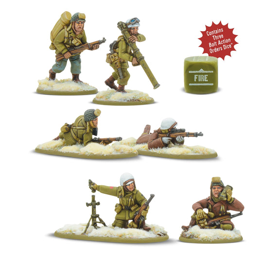 US Airborne Winter Weapons Teams Bolt Action 28mm - drużyny broni widok z przodu, 402213114