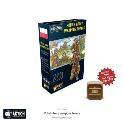 Polish Army Weapons Teams – pomalowane figurki 28mm: snajper, zespół moździerzy i karabin ppanc. wz.35 z kością rozkazu Bolt Action, Warlord Games
