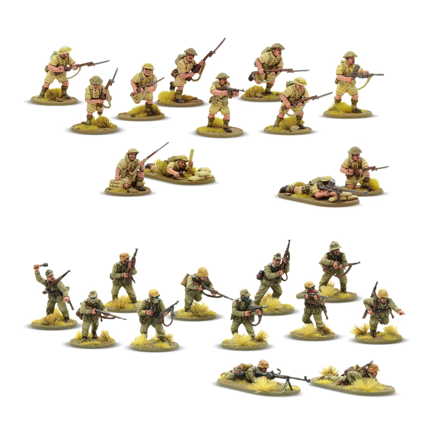 Figurki obu armii - British 8th Army i Afrika Korps