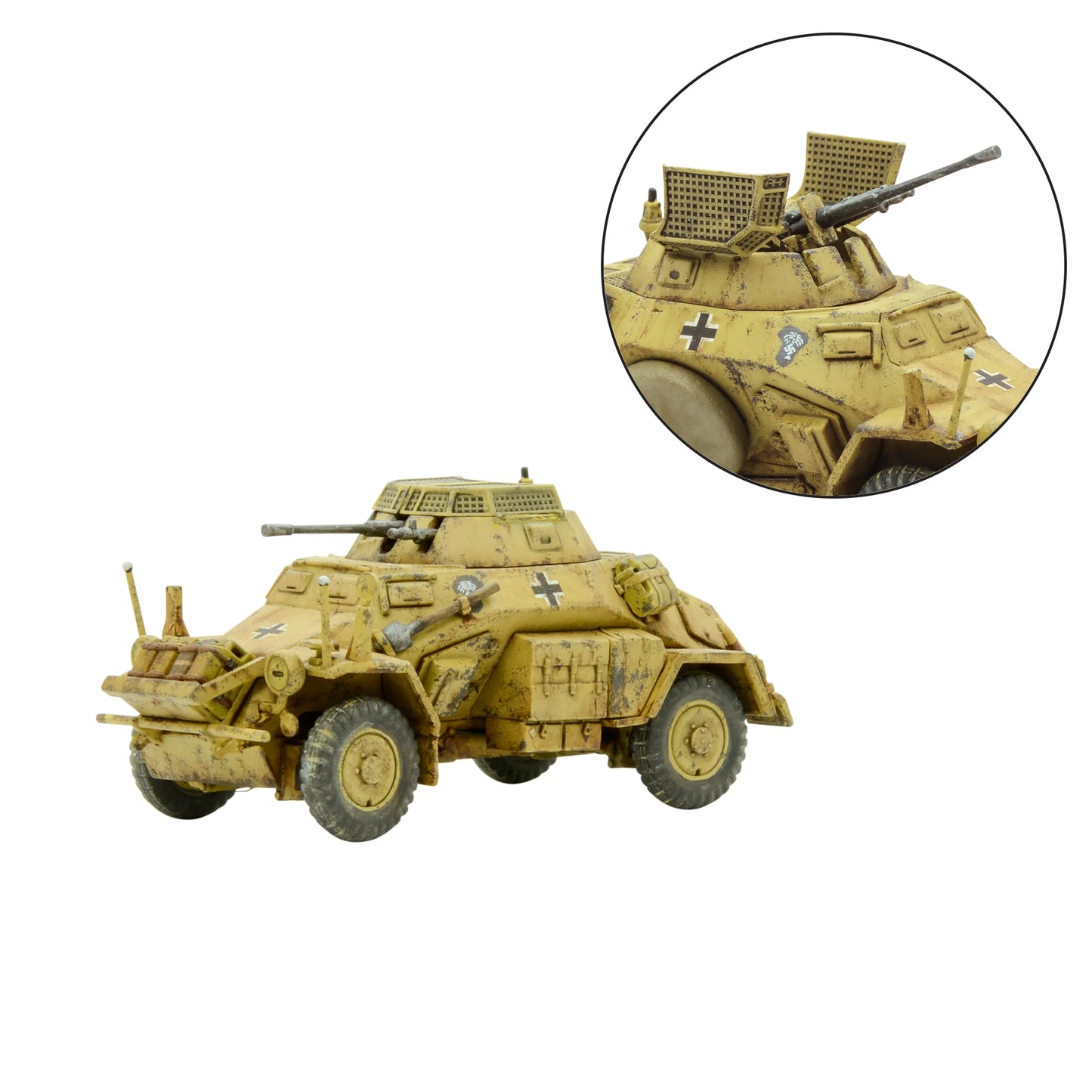 Pojazd Sd.Kfz 222 w kamuflażu pustynnym