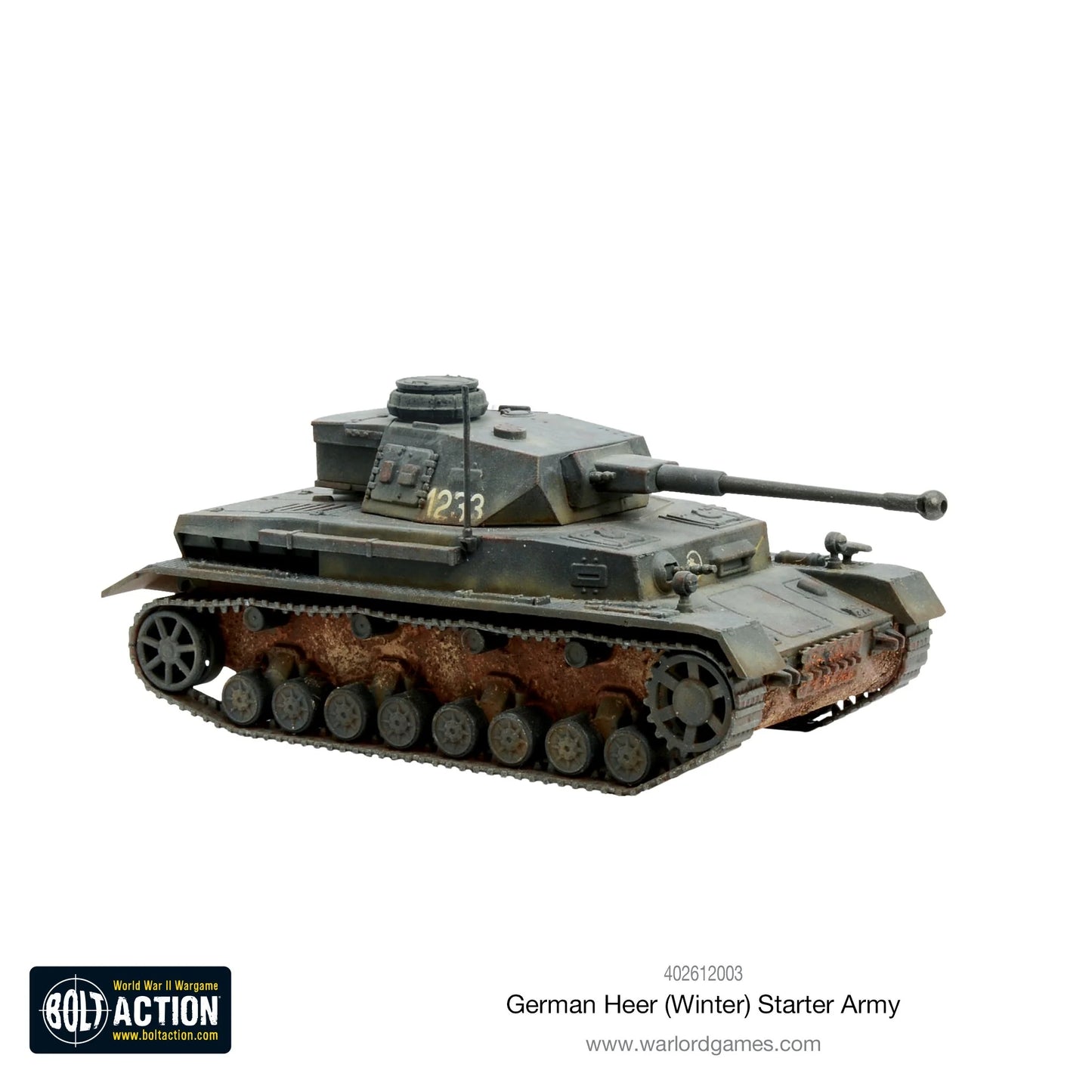Panzer IV z numerem 1233 i błotem na gąsienicach