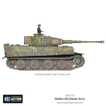 Zdjęcie czołgu Tiger I: "Plastikowy czołg ciężki Tiger I Bolt Action w kamuflażu trójkolorowym - niemiecki czołg z dowódcą i oznaczeniami 007