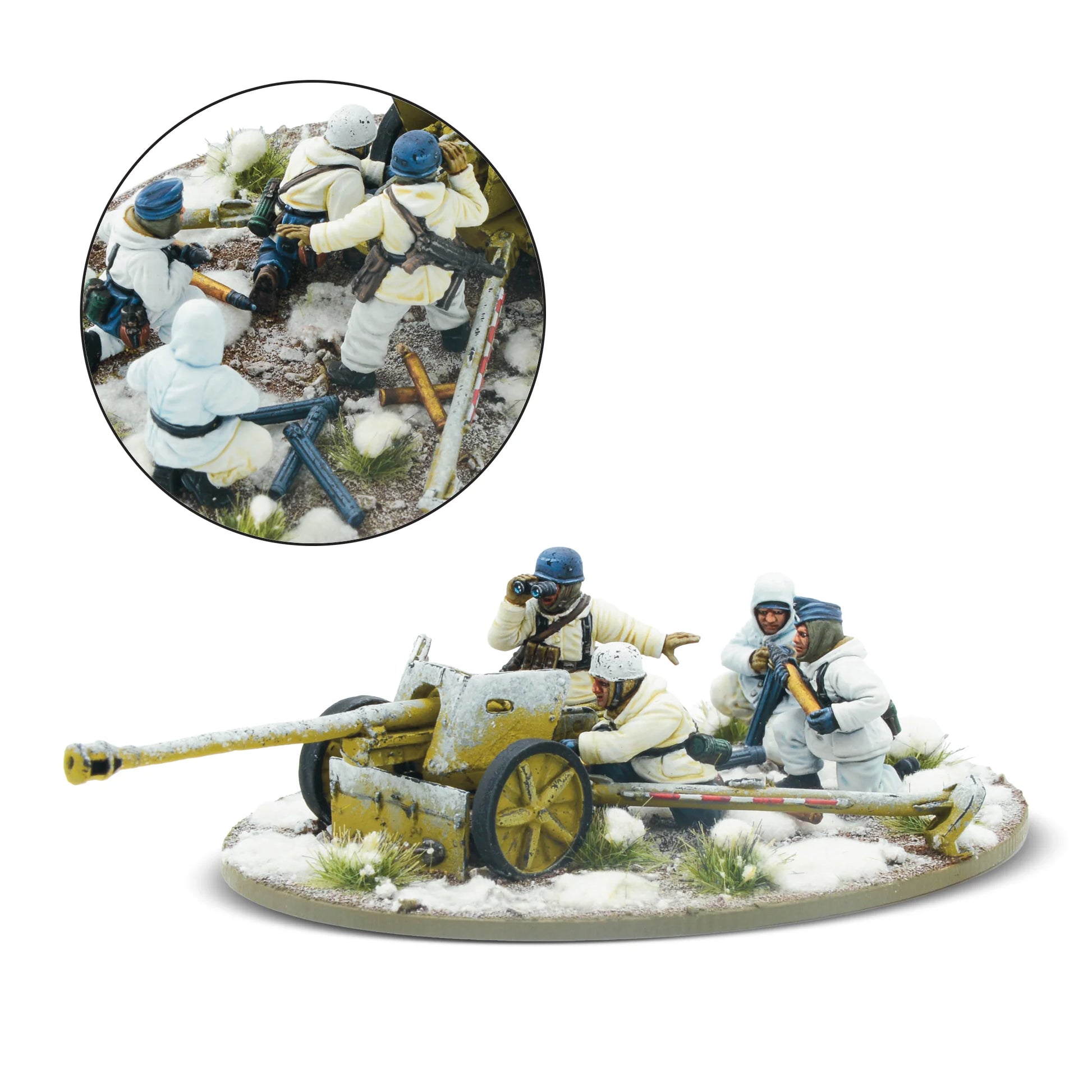 PaK 40 75mm z 4-osobową obsługą i zbliżenie