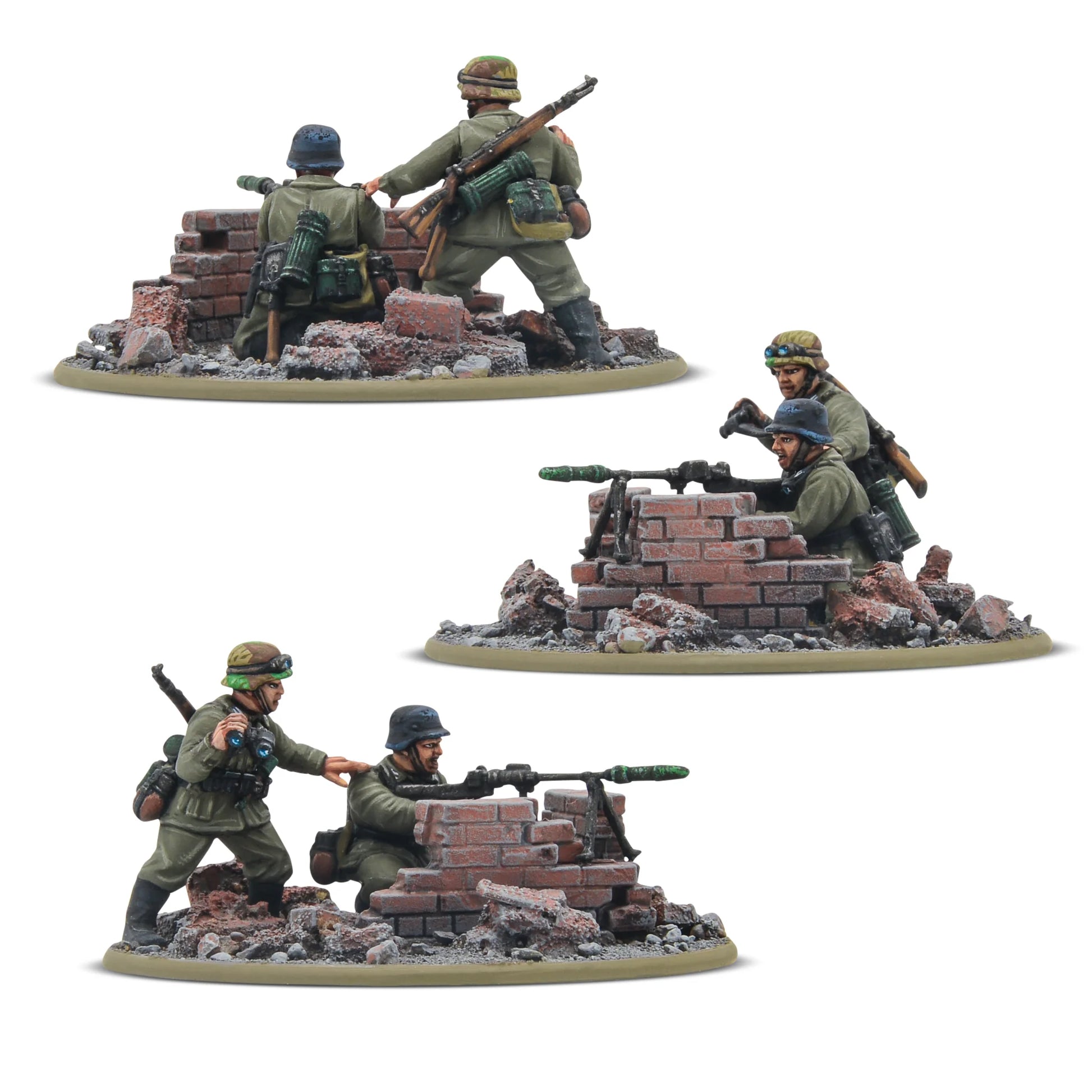 Zbliżenie 3 zespołów MG42 ze szczegółami wyposażenia