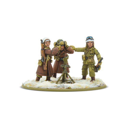 US Airborne Winter Medium Mortar Team Bolt Action 28mm - obsługa moździerza z przodu, zima, 403013125