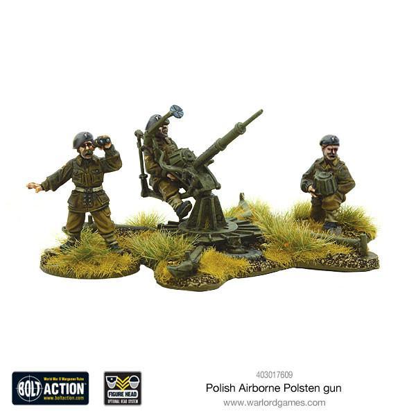 Polish Airborne Polsten Gun - Bolt Action 28mm - obsługa działa Polsten 20mm - Warlord Games