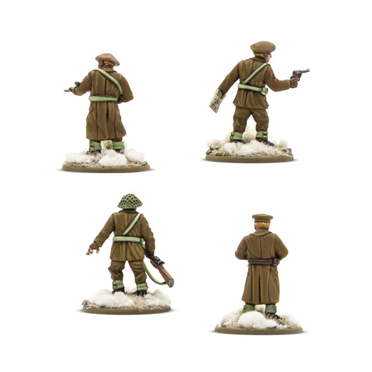 British Canadian Winter Platoon Commanders Bolt Action 28mm - 4 figurki dowódców z tyłu, zima, 403201004
