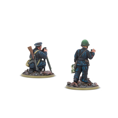Warlord Games Soviet Naval Brigade Forward Observer Team – obserwator z lornetką i ładowniczy z amunicją, widok z tyłu 28mm Bolt Action