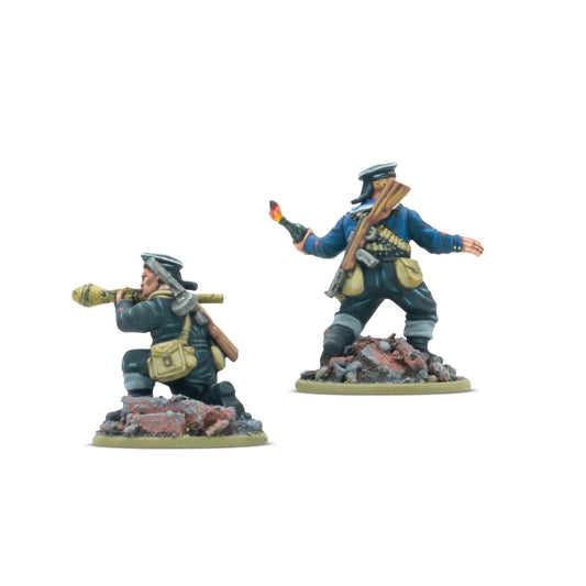 Warlord Games Soviet Naval Brigade Tank Hunters – marynarz z koktajlem Mołotowa i marynarz z Panzerfaustem, widok z tyłu 28mm Bolt Action