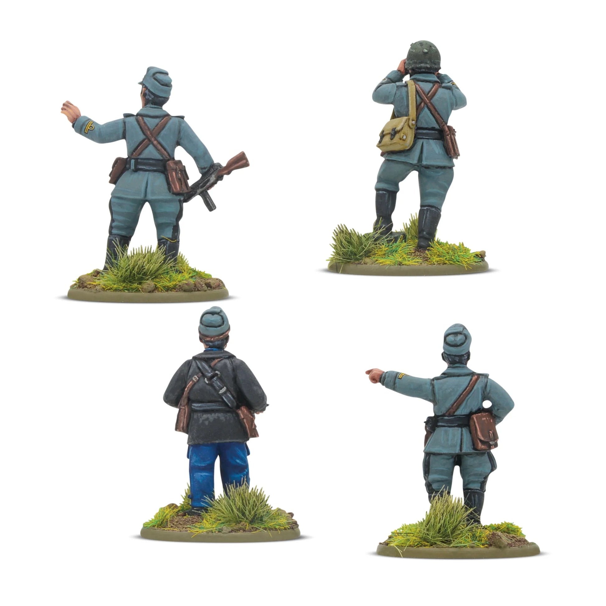 Italian Platoon Commanders Bolt Action 28mm - 4 figurki dowódców armii włoskiej z tyłu, 403215801