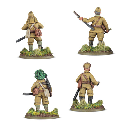 Imperial Japanese Platoon Commanders Bolt Action 28mm - 4 figurki dowódców IJA z tyłu, 403216001