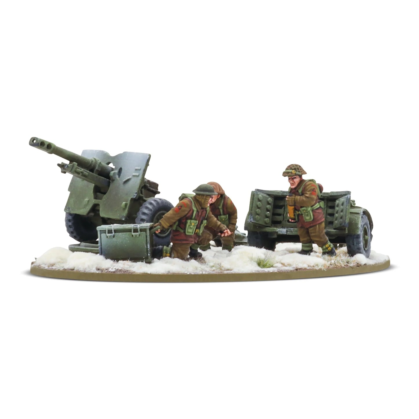 25-Pdr Light Howitzer British Winter Crew Bolt Action 28mm - haubica z obsługą i limberem z przodu, 403401001