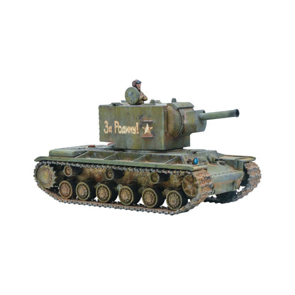 KV-1/2 Heavy Tank - Bolt Action 28mm - KV-2 kwadratowa wieża ciężka haubica Soviet green załoga gąsienice weathering cyrylica red star - Warlord Games