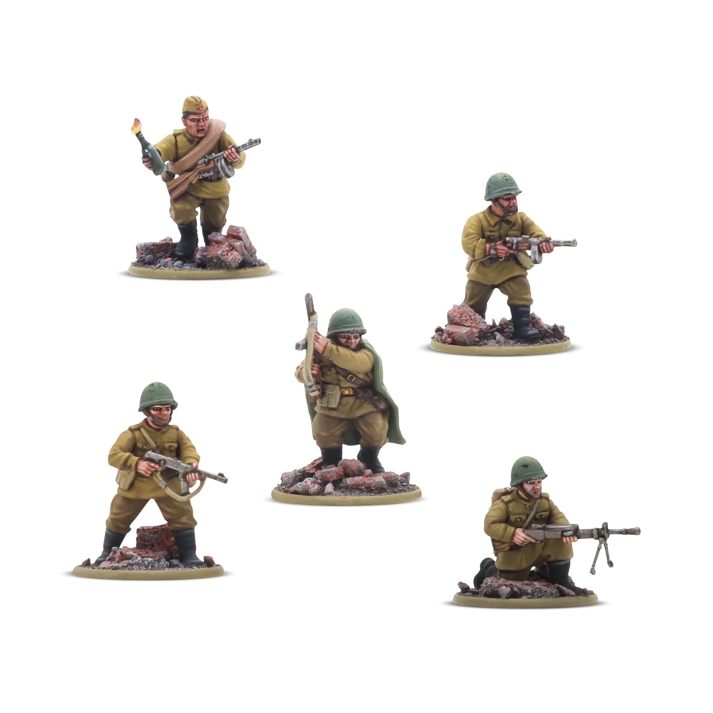 KV-1/2 Heavy Tank - Bolt Action 28mm - Tank Riders squad 5 figurek SMG PPSh-41 letnie mundury hełmy podstawki - Warlord Games