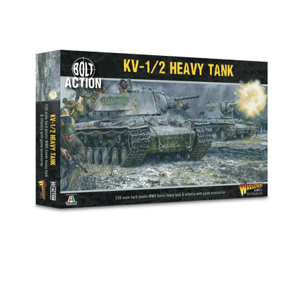 KV-1/2 Heavy Tank - Bolt Action 28mm - pudełko KV-1 KV-2 scena bitewna Tank Riders infantry 1/56 scale Italeri - Warlord Games