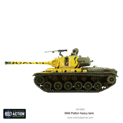 M46 Patton – widok z lewej strony, lufa i wieżyczka, model 28mm Bolt Action Warlord Games Korea
