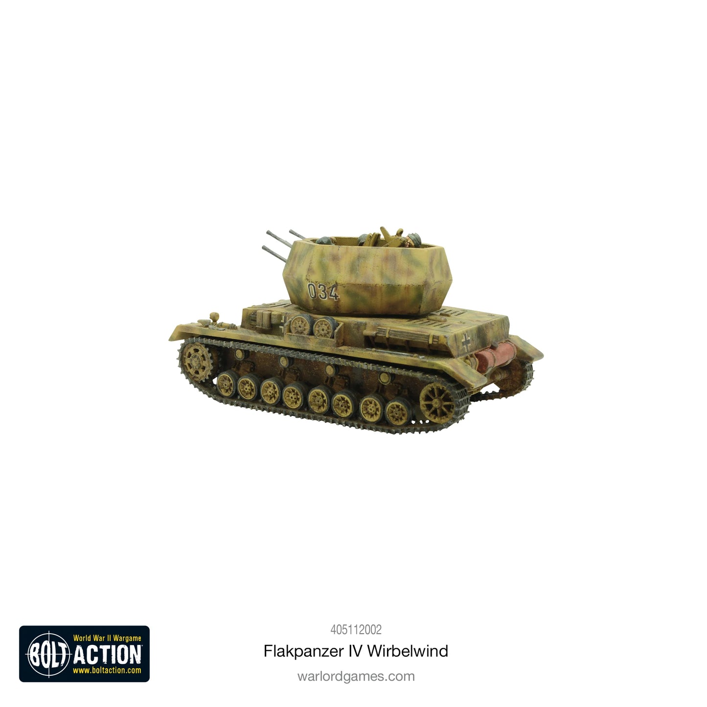 Flakpanzer IV Wirbelwind Bolt Action 28mm – widok z przodu skos, 405112002