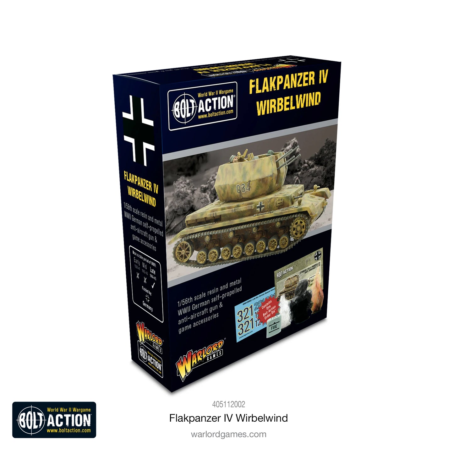 Flakpanzer IV Wirbelwind Bolt Action 28mm – pudełko front, 405112002