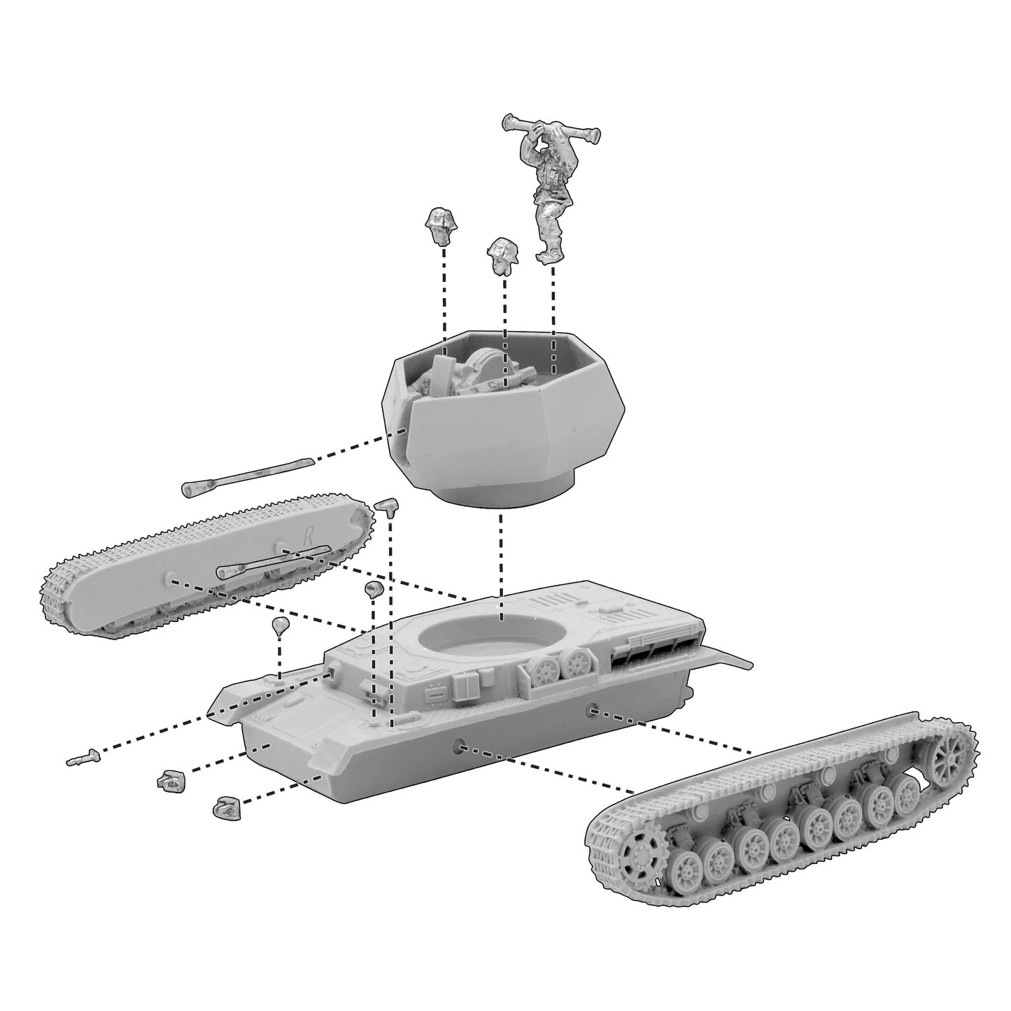 Flakpanzer IV Ostwind Bolt Action 28mm – instrukcja montażu elementy modelu, 405112010