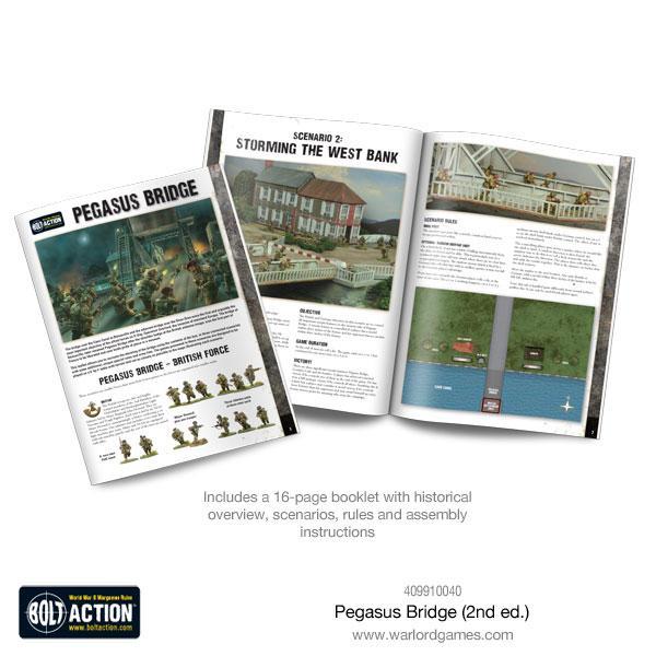 Pegasus Bridge (2nd ed.) – 16-stronicowy booklet ze scenariuszami, zasadami i instrukcją montażu | Bolt Action | Warlord Games
