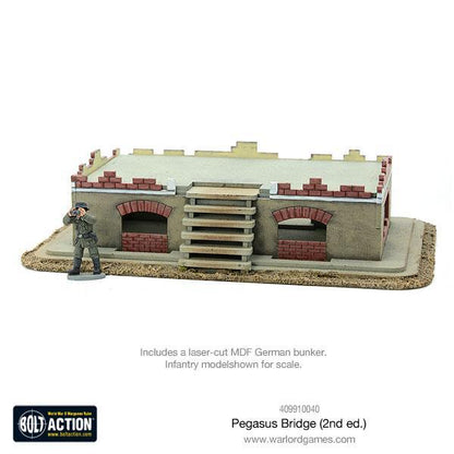 Pegasus Bridge (2nd ed.) – laserowo wycinany bunkier MDF z figurką dla skali | Bolt Action | Warlord Games
