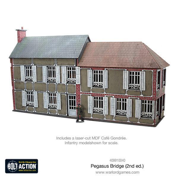 Pegasus Bridge (2nd ed.) – laserowo wycinane Café Gondrée MDF z dostępnym wnętrzem | Bolt Action | Warlord Games
