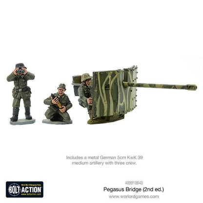 Pegasus Bridge (2nd ed.) – metalowe działo 5cm KwK 39 z obsługą 3 figurek | Bolt Action | Warlord Games
