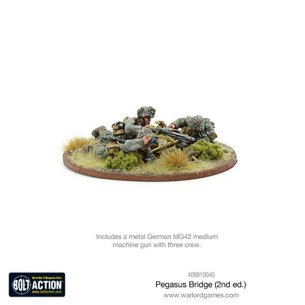 Pegasus Bridge (2nd ed.) – metalowa drużyna MG42 medium machine-gun z obsługą | Bolt Action | Warlord Games
