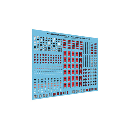 Konflikt '47 Axis Infantry decal sheet 4160100001 – kalkomanie piechoty Axis, Warlord Games
