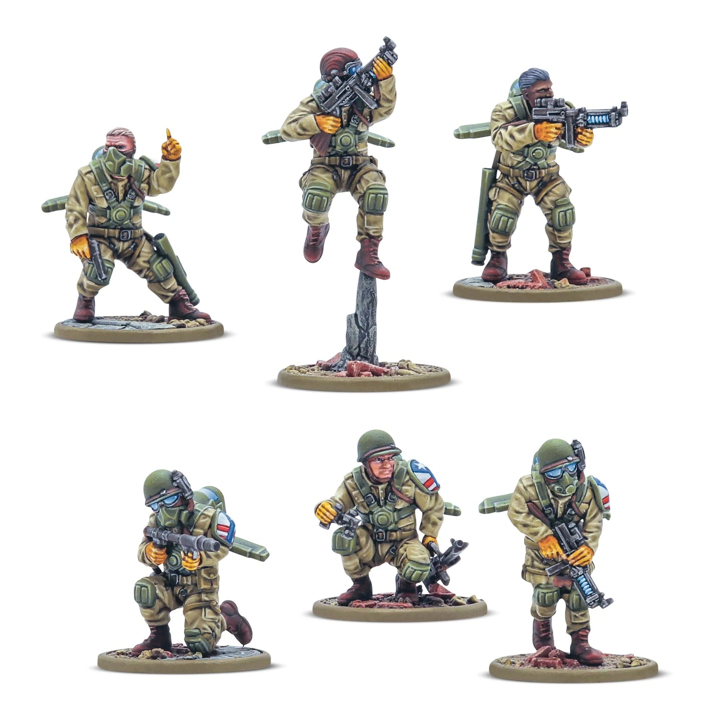 Firefly Airborne Infantry Konflikt '47 Warlord Games 452010404 – 6 figurek front, plastik 28mm
