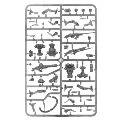 Mk II Heavy Automated Infantry – wypraska plastikowa z elementami do złożenia 4 figurek: korpusy, nogi, ramiona, Ciężkie Działko Automatyczne, Lekkie Działko Tesli M21 i węże kabli