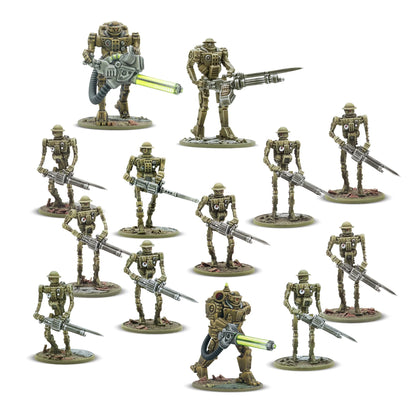 Warlord Games Automated Infantry Platoon – 13 figurek automatycznej piechoty brytyjskiej 28mm Konflikt '47