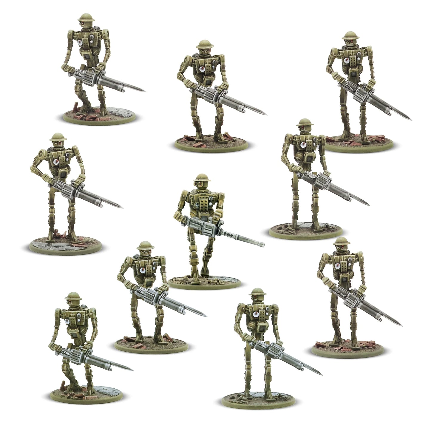 Warlord Games Mk I Automated Infantry – 10 figurek automatycznej piechoty brytyjskiej z karabinami i bagnetami 28mm Konflikt '47