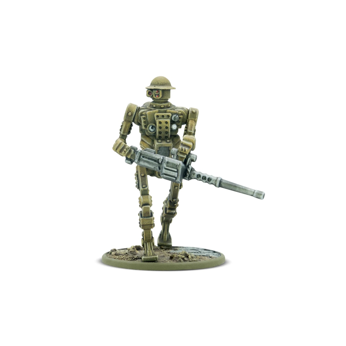 Warlord Games Mk II Heavy Automated Infantry – robot bojowy z ciężkim karabinem maszynowym, widok z przodu 28mm Konflikt '47