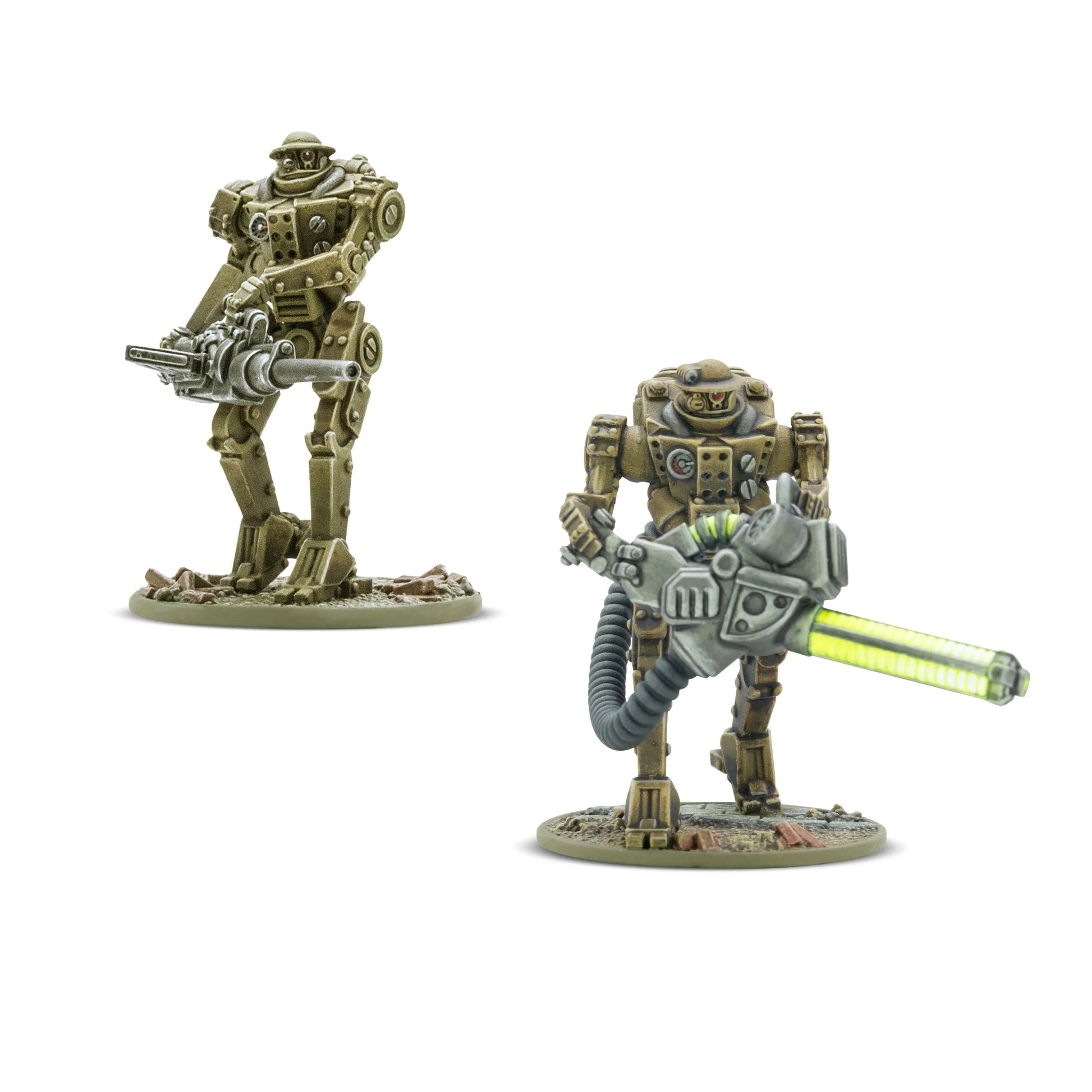 Warlord Games Automated Infantry – Mk I z karabinem i Mk II Heavy z bronią energetyczną, dwie figurki 28mm Konflikt '47