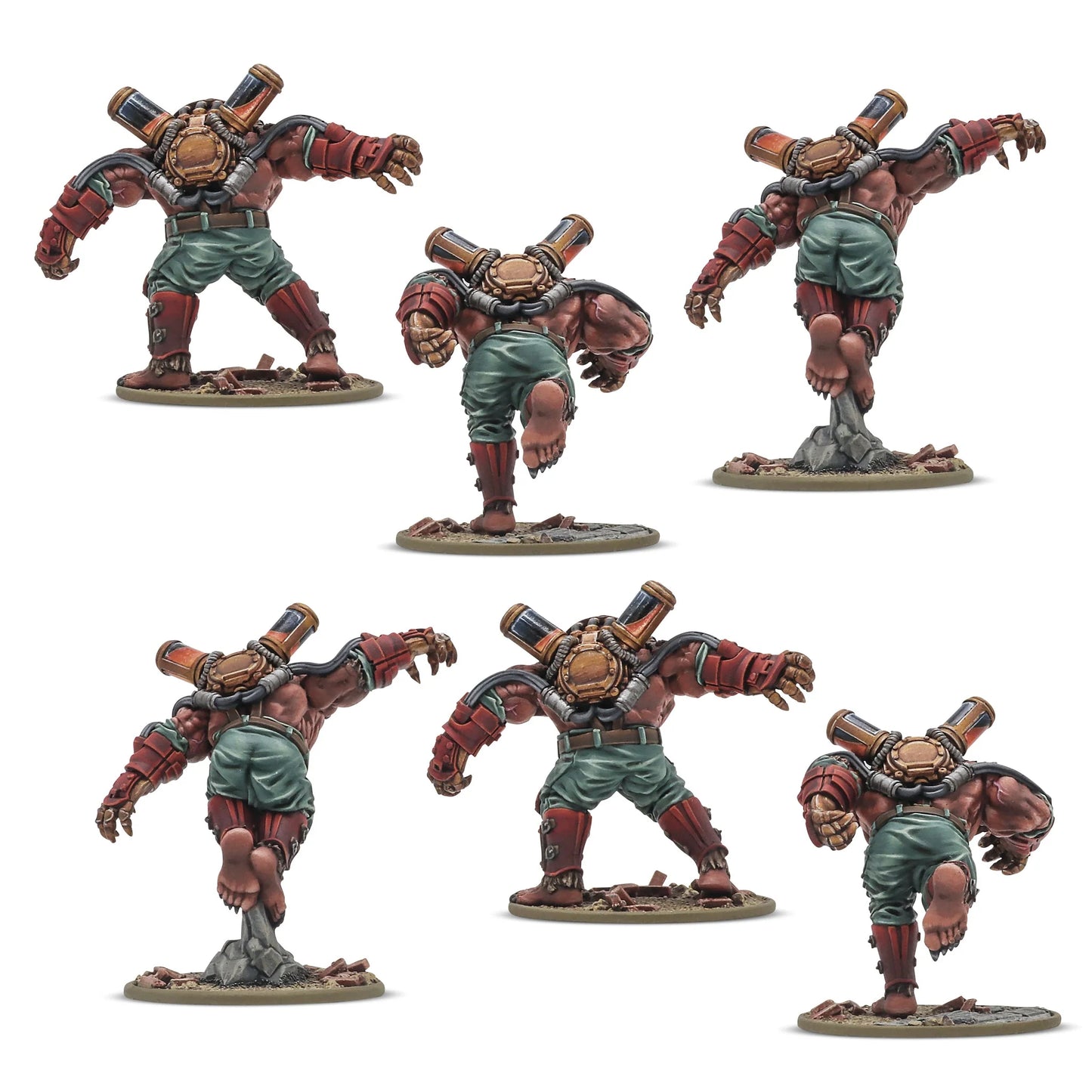Ursus Infantry Squad – 6 pomalowanych figurek 28mm sowieckiej piechoty Ursus, widok z przodu i tyłu, Konflikt '47, Warlord Games 452010801
