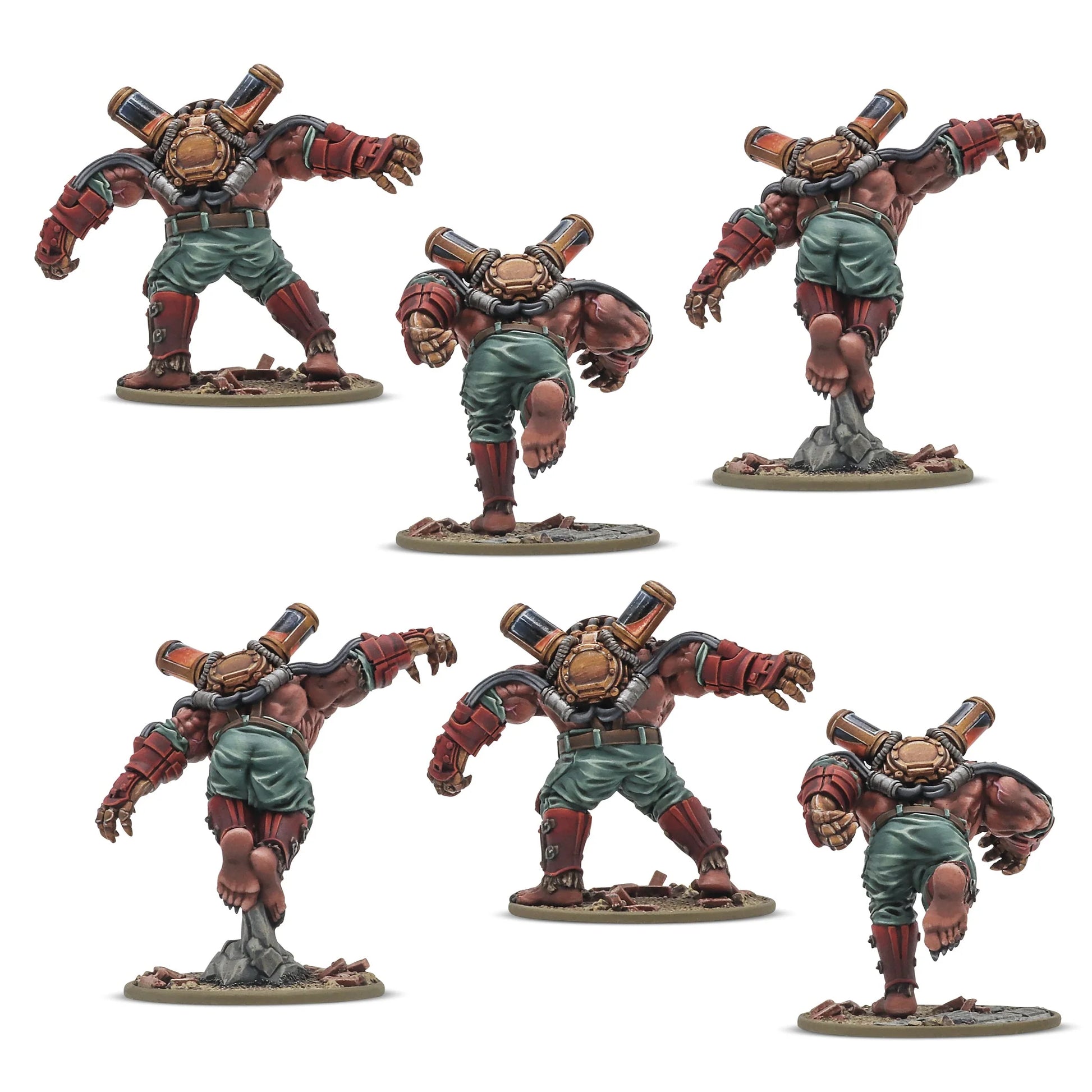 Ursus Infantry Squad – 6 pomalowanych figurek 28mm sowieckiej piechoty Ursus, widok z przodu i tyłu, Konflikt '47, Warlord Games 452010801
