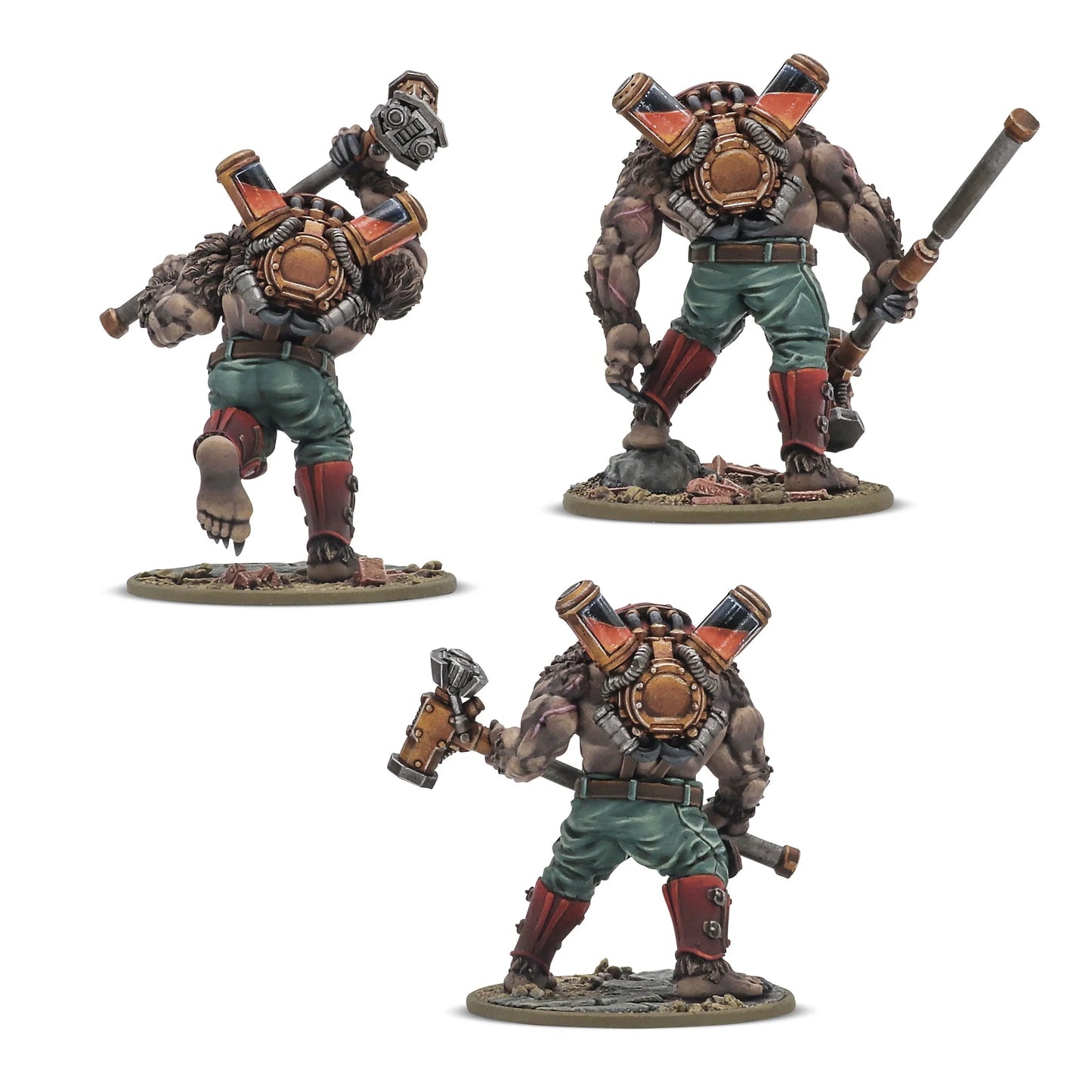 Ursus Infantry Squad with Mauls – 3 pomalowane figurki 28mm sowieckiej piechoty Ursus z młotami, widok z przodu, Konflikt '47, Warlord Games 452010802
