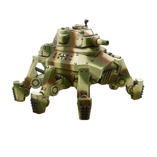 German Thor Heavy Panzermech – model bez malowania, widok z przodu, nogi mechaniczne | Konflikt '47 | Warlord Games | 28mm
