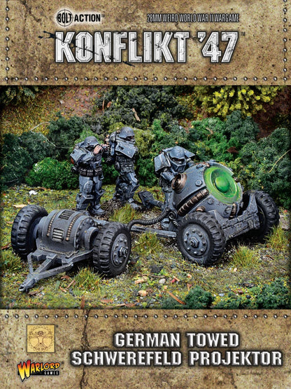 German Towed Schwerefeld Projektor – pudełko zestawu | Konflikt '47 | Warlord Games