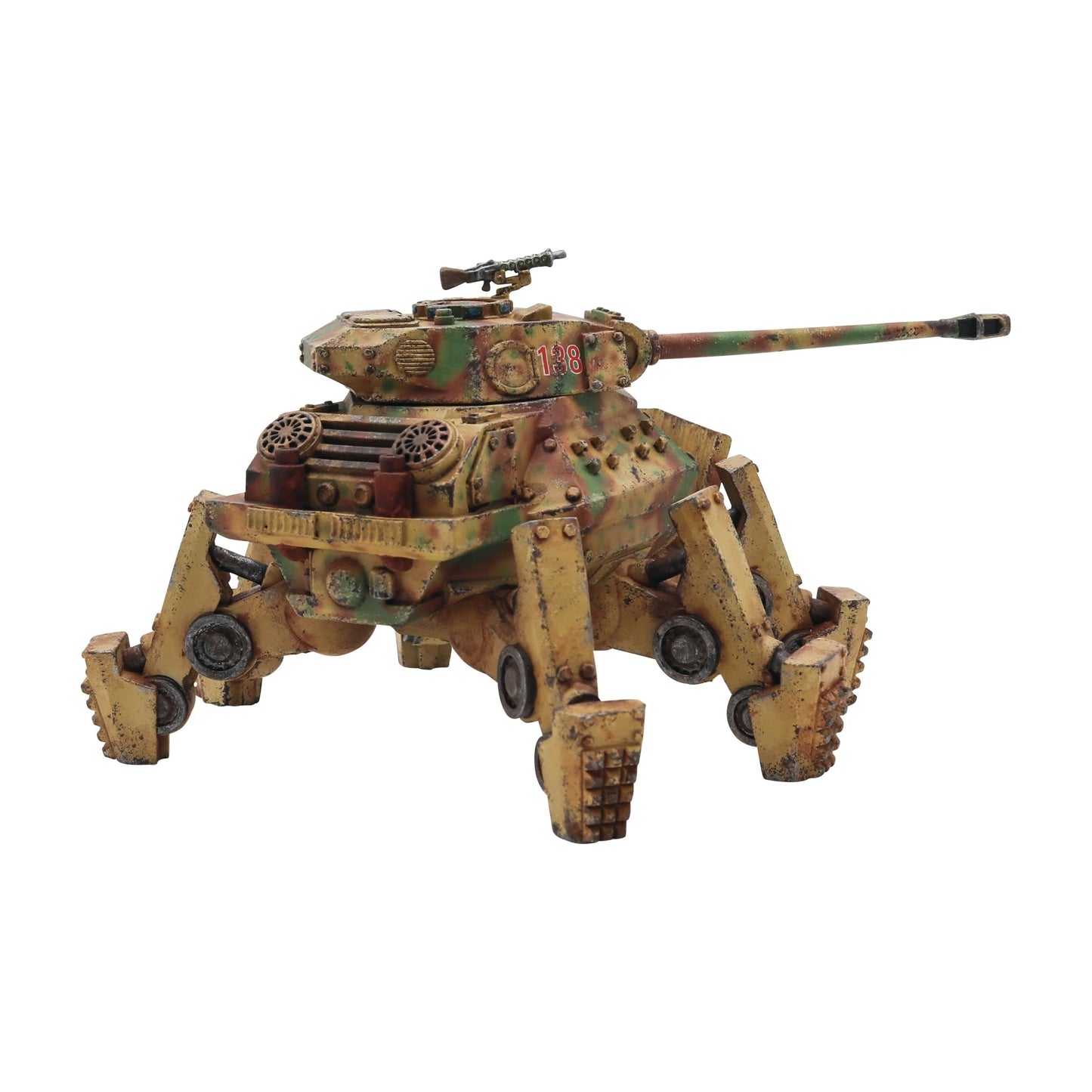 Wotan Heavy Panzermech Konflikt '47 Warlord Games – kamuflaż leśny, widok z tyłu, żywica i metal 28mm
